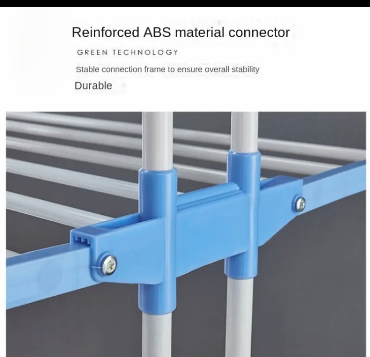 Multifunctional Drying Rack, Moveable Clothes Hanger Rack, Floor Standing Coat Rack With Wheels Space Saving Rack Multifunctional Drying Rack, Moveable Clothes Hanger Rack, Floor Standing Coat Rack With Wheels Space Saving Rack